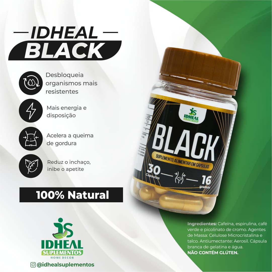 IDHEAL BLACK NATURAL – Suplemento com Ingredientes de Origem Vegetal