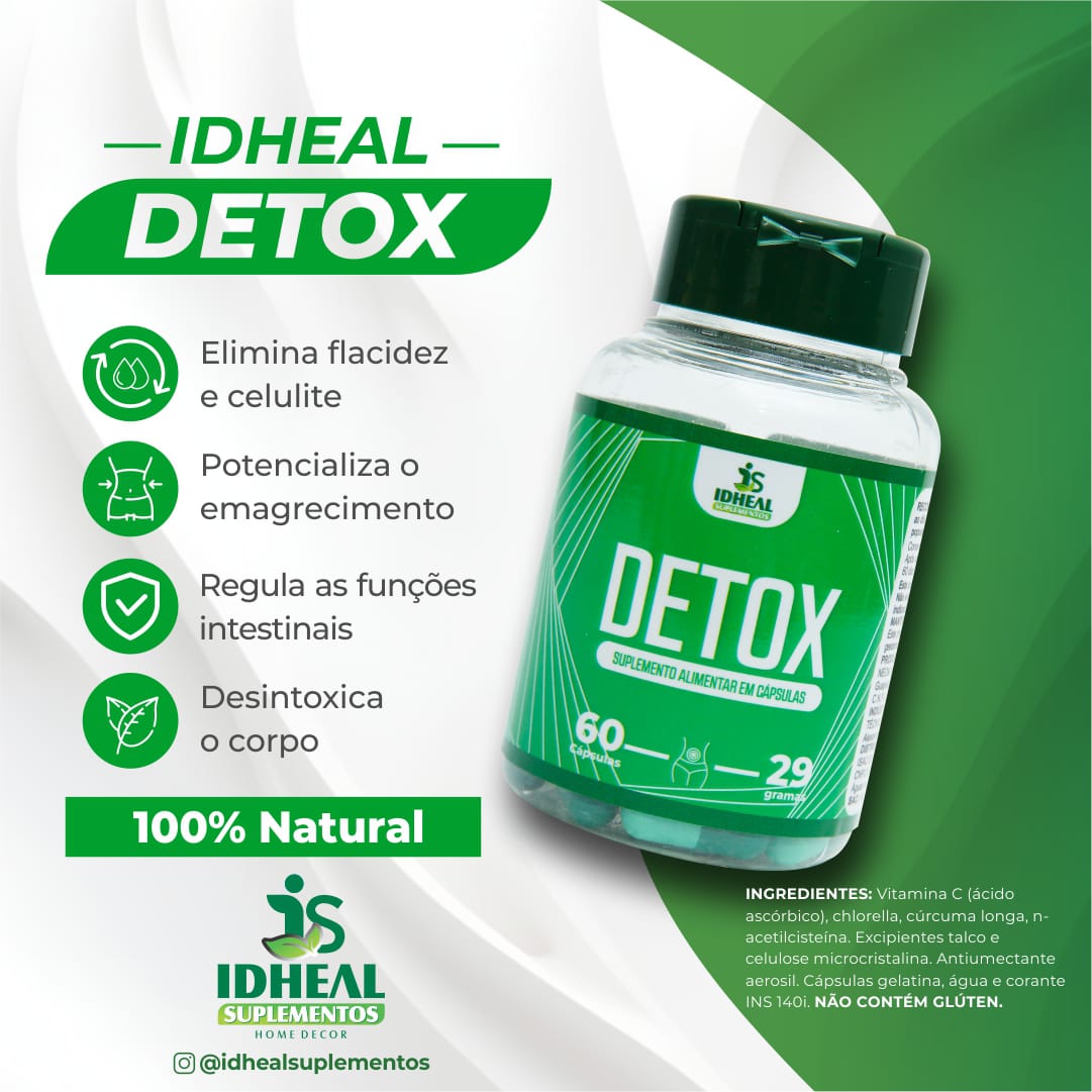 IDHEAL DETOX NATURAL – Suplemento com Ingredientes de Origem Vegetal
